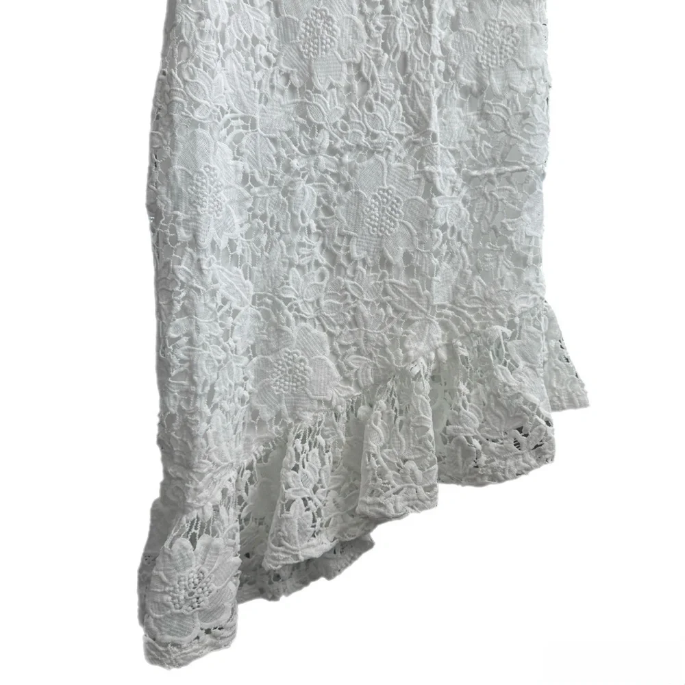 JJ’s House Lace Wedding Dress Sweetheart Asymmetrical Tea-Length NWT Size Small - Picture 4 of 10